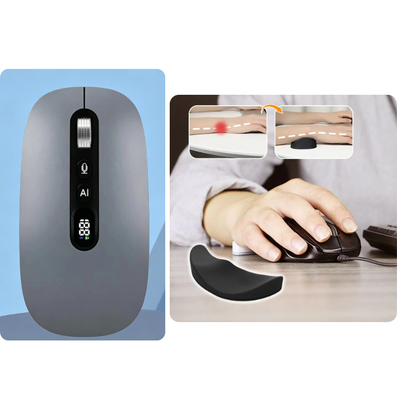AI Smart Voice Wireless Mouse Real-Time Translation, Silent Click  Boosts Productivity For Work & Study! ⚡🖱️💬