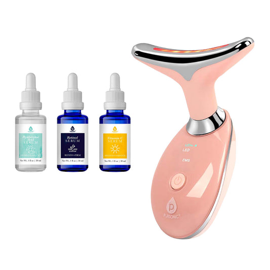 Pursonic 7-in-1 LED Beauty Device & Anti-Aging Serum Set Bundle