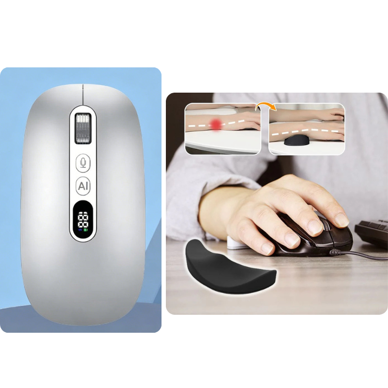 AI Smart Voice Wireless Mouse Real-Time Translation, Silent Click  Boosts Productivity For Work & Study! ⚡🖱️💬